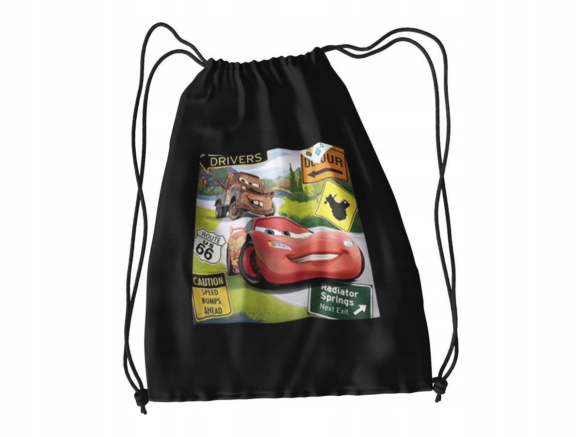 WOREK DO SZKOŁY WF/BUTY CZERWONE AUTO AUTA + IMIĘ