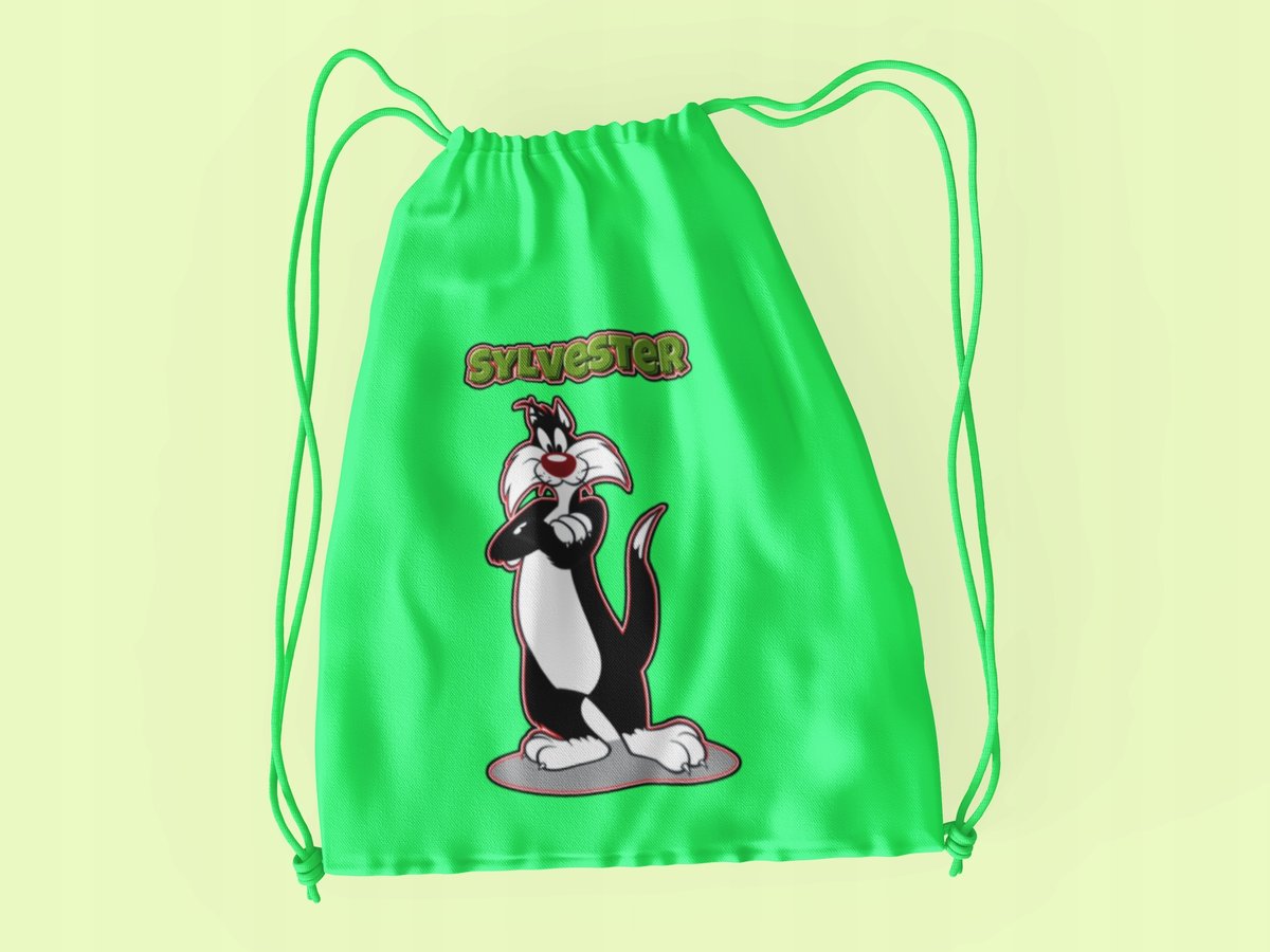 WOREK DO SZKOŁY WF/BUTY KOT SYLWESTER+ IMIĘ