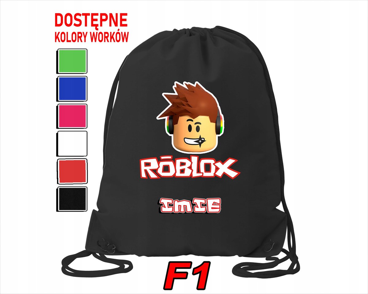 WOREK SZKOLNY NA WF TRENING SPORTOWY Z NADRUKIEM ROBLOX - IMIĘ