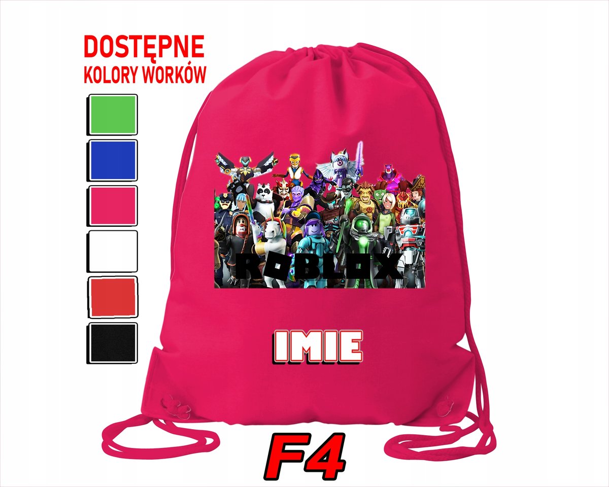 WOREK SZKOLNY NA WF TRENING SPORTOWY Z NADRUKIEM ROBLOX - IMIĘ