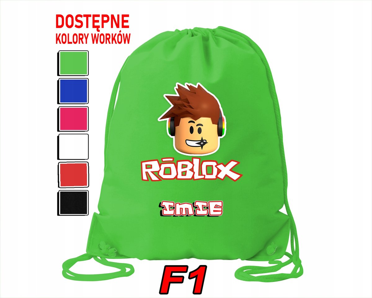 WOREK SZKOLNY NA WF TRENING SPORTOWY Z NADRUKIEM ROBLOX - IMIĘ