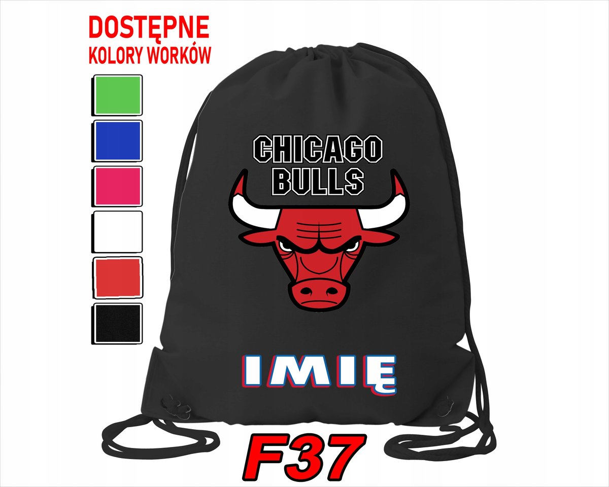 WOREK SZKOLNY NA WF SPORTOWY NA BUTY CHICAGO BULLS NBA BASKET - IMIĘ