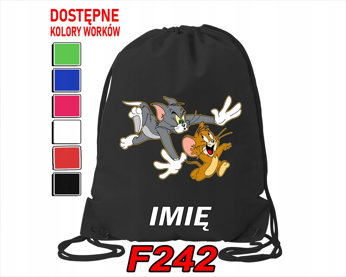 WOREK SZKOLNY NA WF SPORTOWY NA BUTY DLA DZIECI TOM I JERRY- IMIĘ