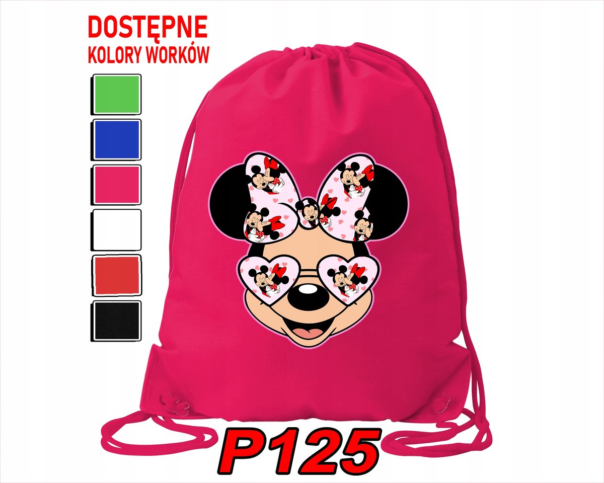 WOREK SZKOLNY NA WF BUTY SPORTOWY DLA DZIECKA BAJKI 5 WZORÓW + IMIĘ