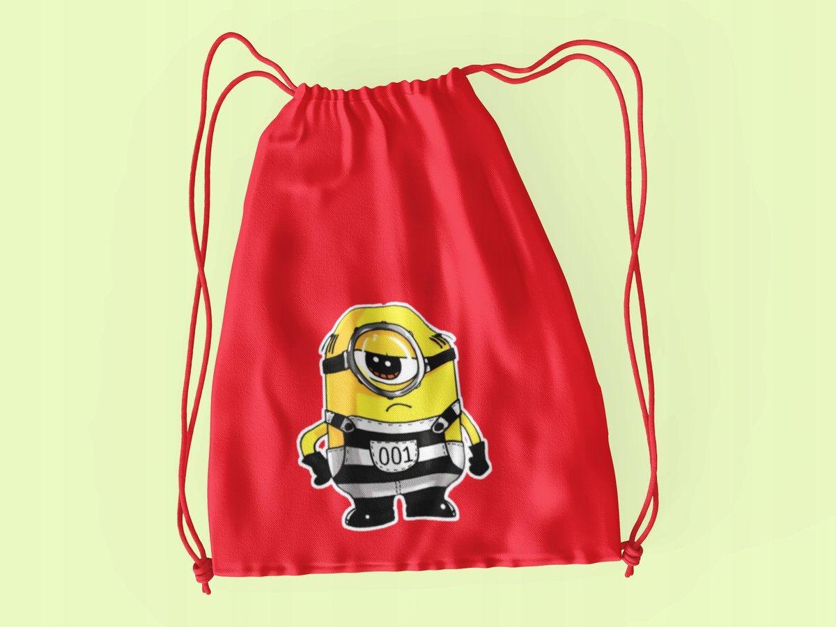 WOREK DO SZKOŁY WF/BUTY MINIONKI + IMIĘ