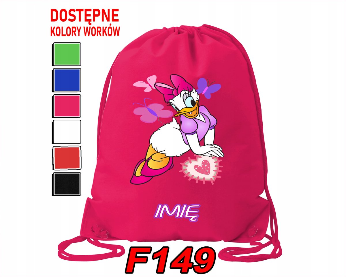 WOREK SZKOLNY NA WF SPORTOWY MYSZKA MINI KACZOR DAISI MIKI - IMIĘ