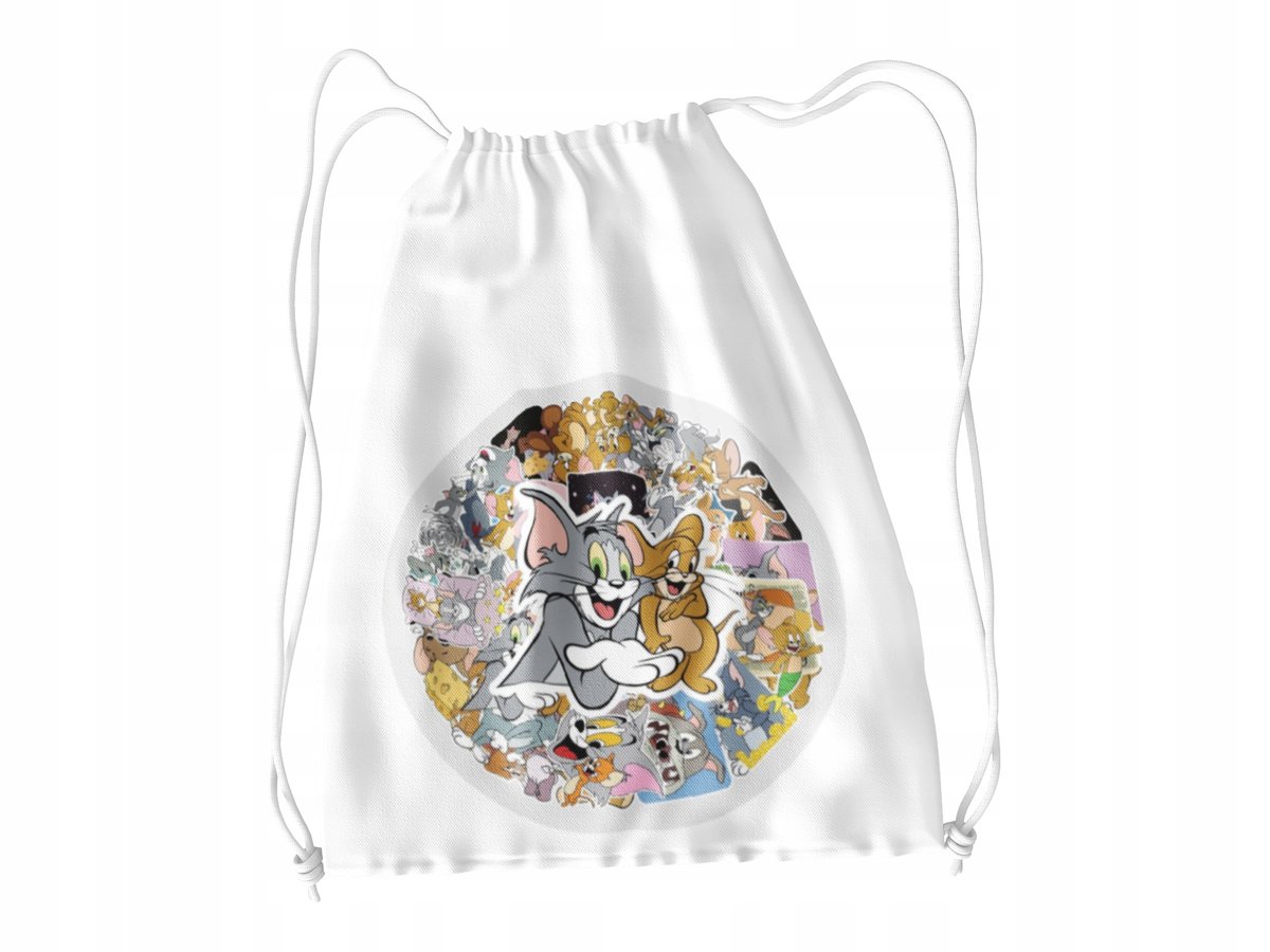 WOREK DO SZKOŁY WF/BUTY TOM I JERRY + IMIĘ