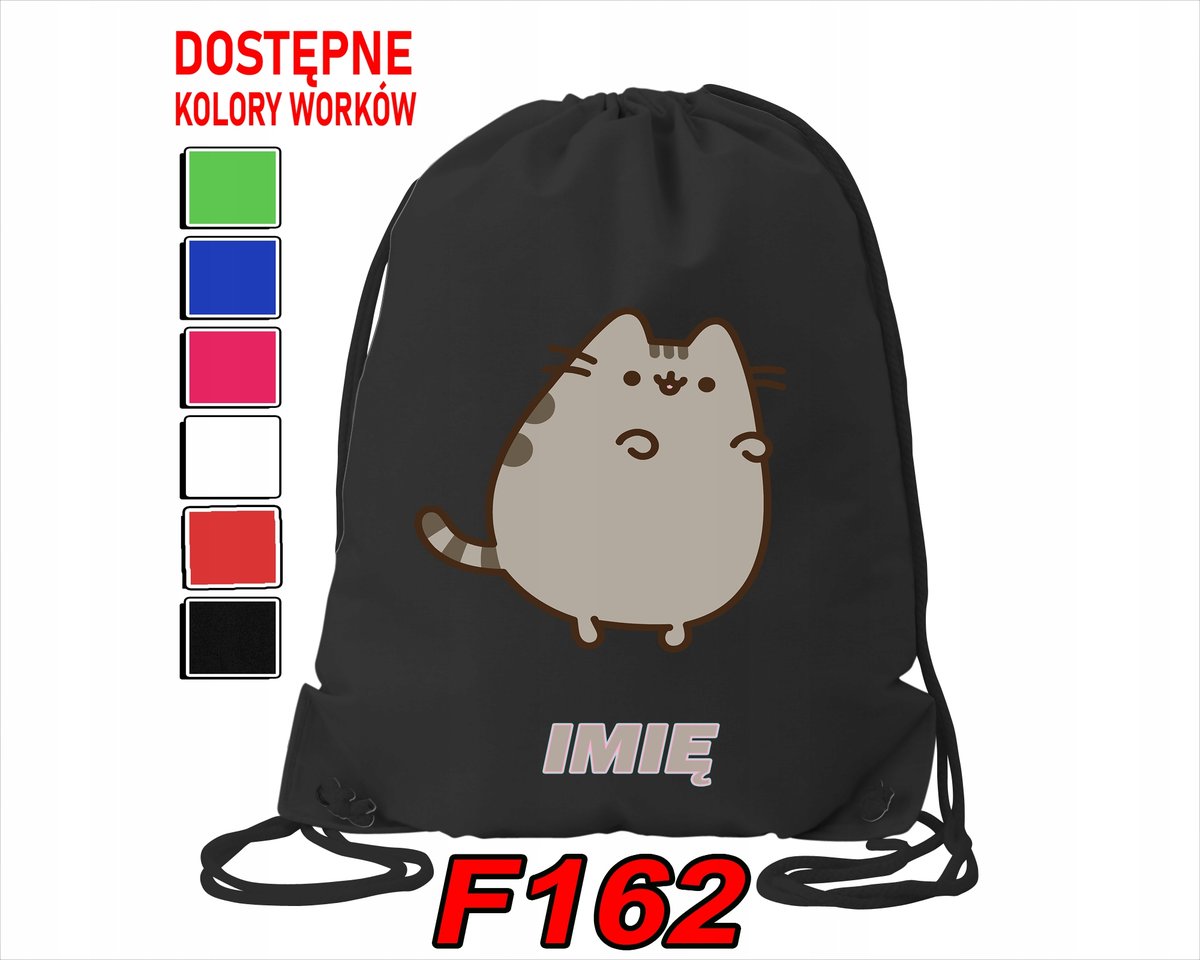 WOREK SZKOLNY NA WF SPORTOWY NA BUTY WYBRANE WZORY KOTKI MISIE- IMIĘ