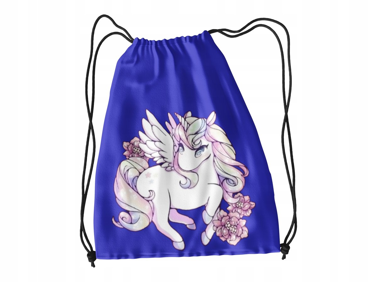 WOREK DO SZKOŁY WF/BUTY UNICORNE KONIE+IMIĘ