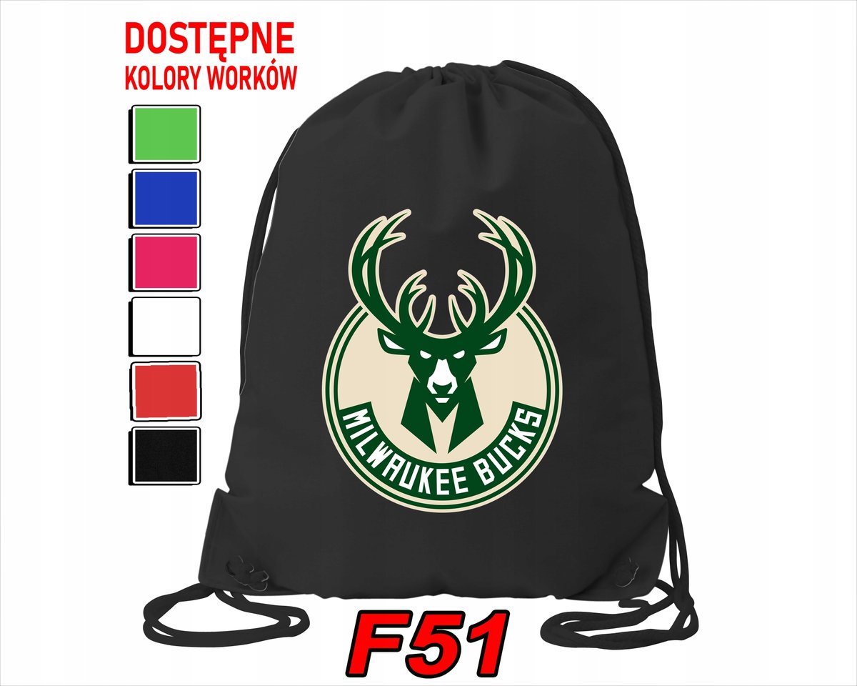 WOREK SZKOLNY NA WF SPORTOWY MILWAUKEE BUCKS NBA BASKETBALL - IMIĘ