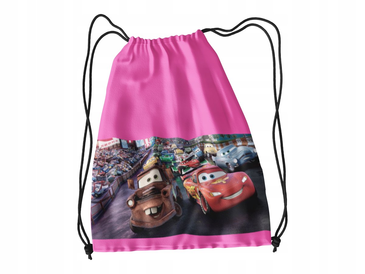 WOREK DO SZKOŁY WF/BUTY CZERWONE AUTO AUTA + IMIĘ