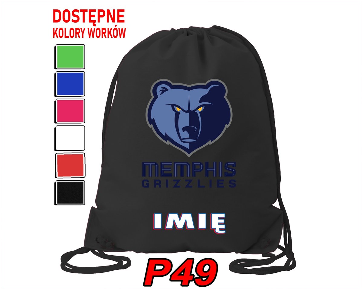 WOREK SZKOLNY NA WF TRENING BUTY SPORTOWY DLA FANA MEMPHIS GRIZZLES NBA