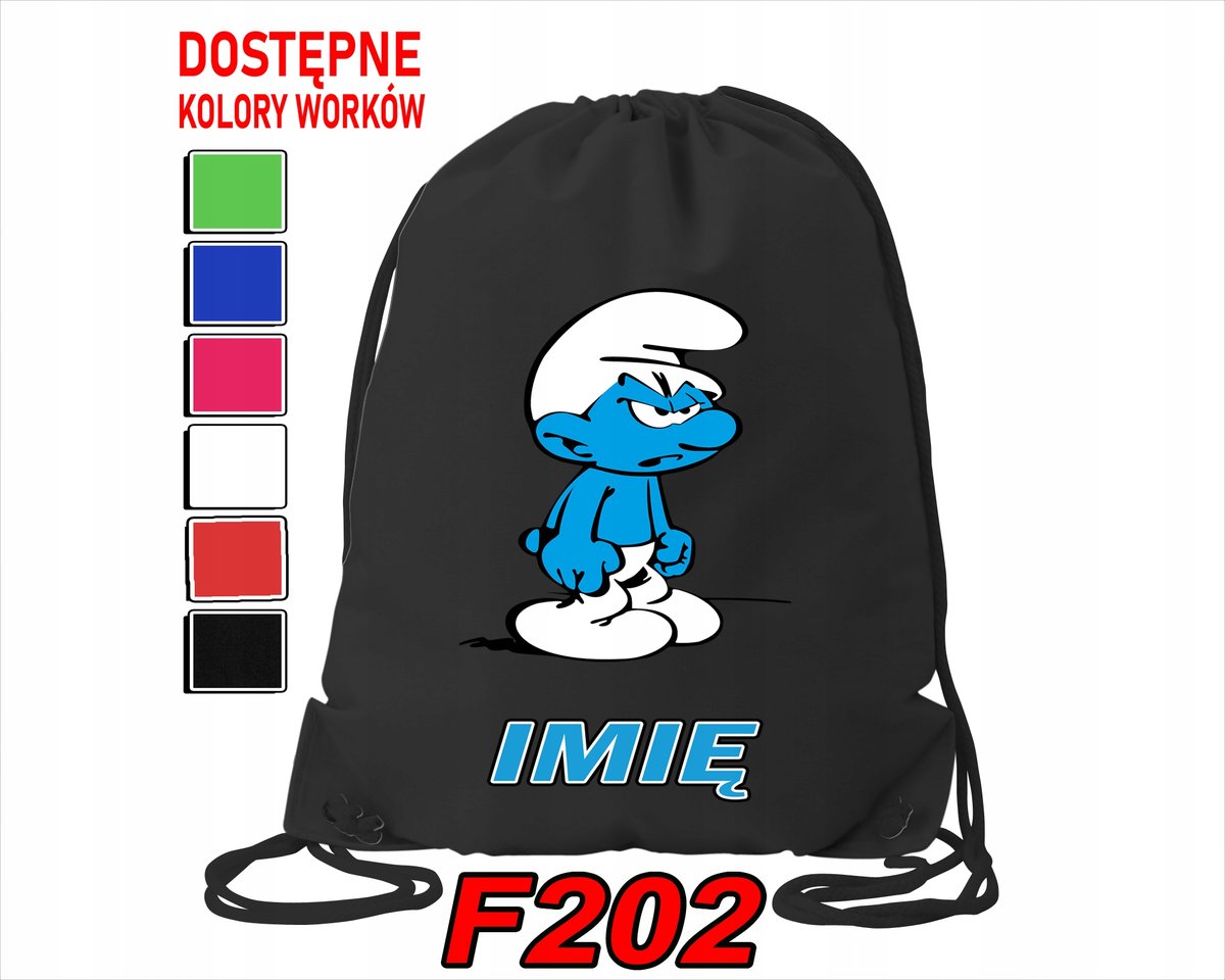 WOREK SZKOLNY NA WF SPORTOWY NA BUTY DLA DZIECI WYBRANE WZORY- IMIĘ