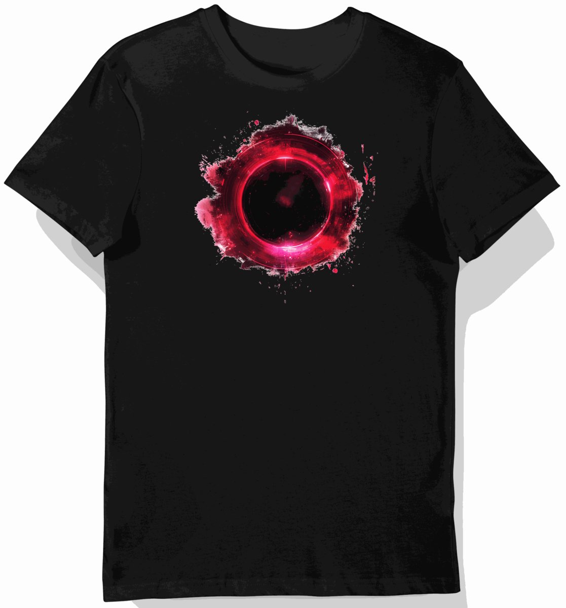 Koszulka męska czarna z nadrukiem esportowym czerwieni M