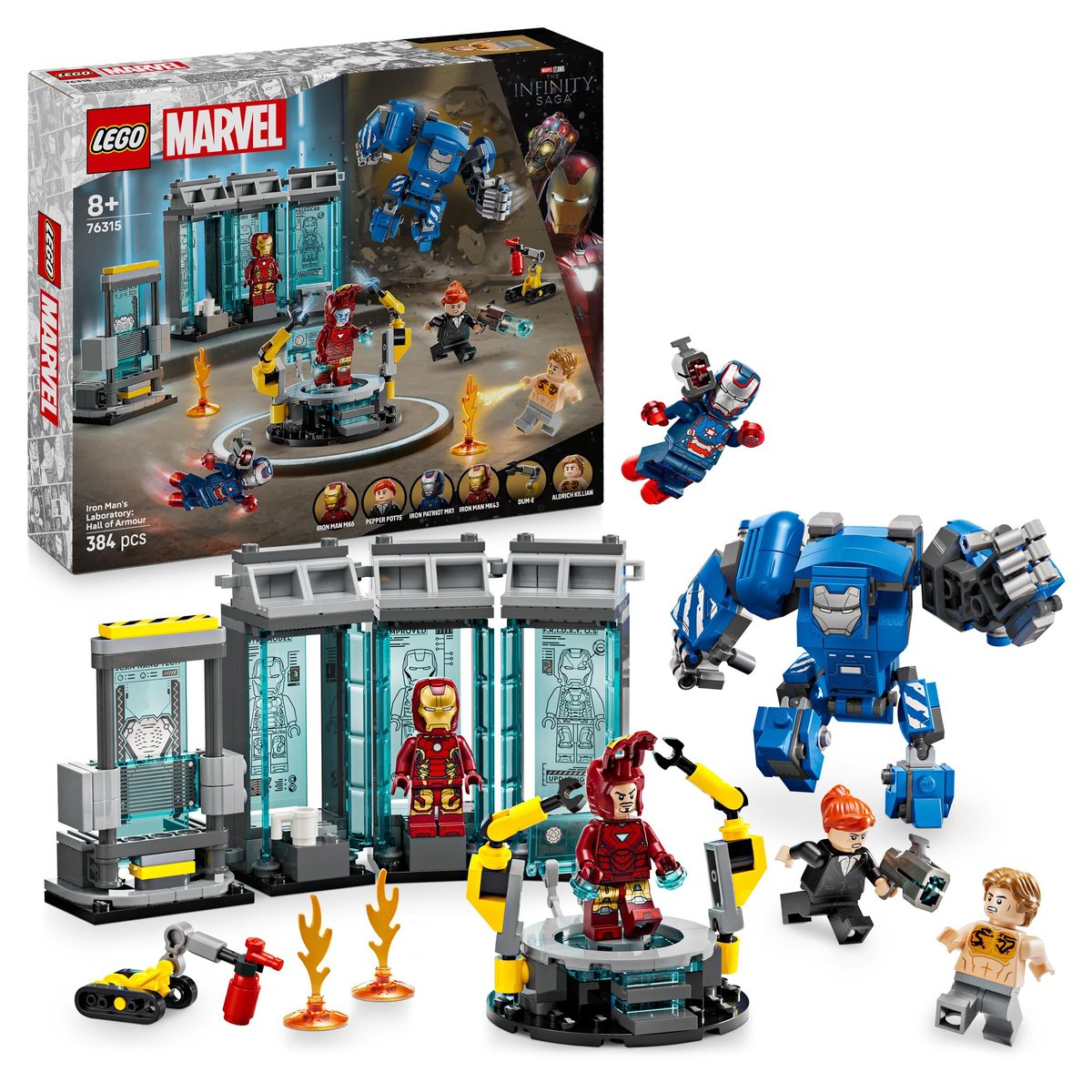 LEGO MARVEL - Laboratorium Iron Mana: Zbrojownia Mech Robot ZESTAW LEGO PREZENT DLA CHŁOPCA
