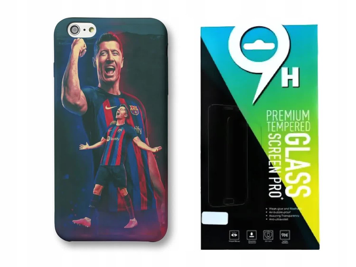 ZESTAW ETUI CASE DO IPHONE 14 Z NADRUKIE LEWANDOWSKI RÓŻN WZOR WYBÓR+SZKŁO