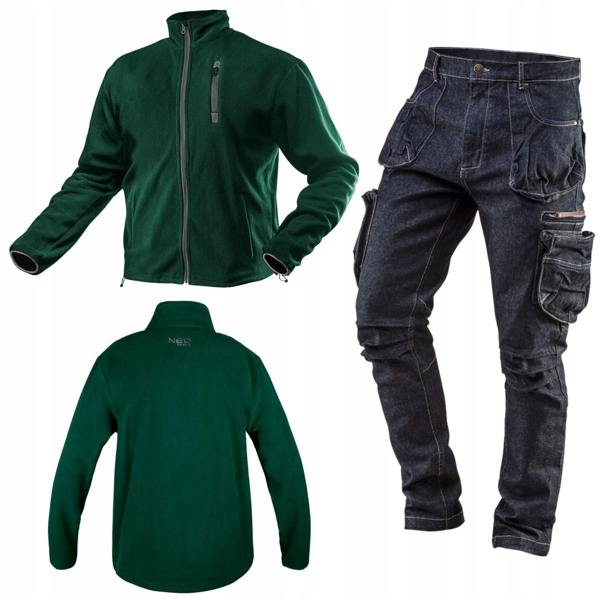 NEO Polar + Spodnie Denim Stretch MOCNE Robocze Jeans Komplet Odzieży BHP
