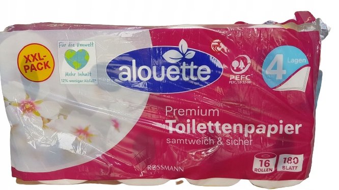 Papier toaletowy bezzapac Alouette 16 szt. PREMIUM