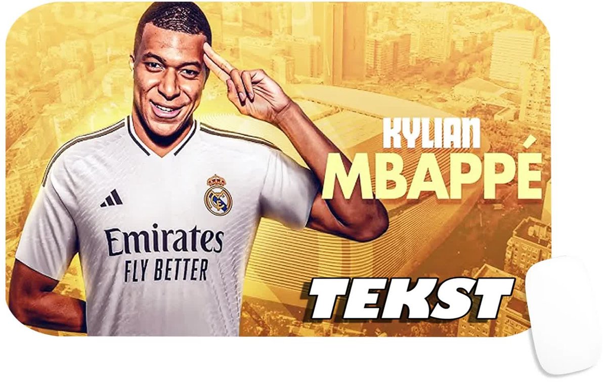 PODKŁADKA POD MYSZKĘ Z NADRUKIEM KYLIAN MBAPPE PREZENT -TEKST -29X36