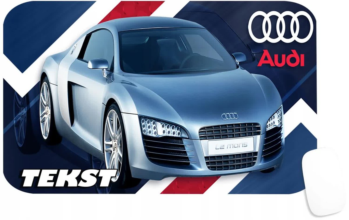 PODKŁADKA POD MYSZKĘ Z NADRUKIEM AUDI SPEED PREZENT MOTO-TEKST -29X36