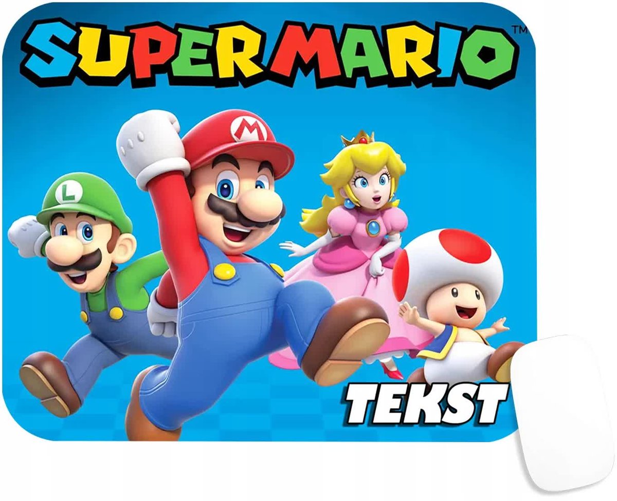 PODKŁADKA POD MYSZKĘ Z NADRUKIEM MARIO LUIGI GRY KONSOLA-TEKST -20X24