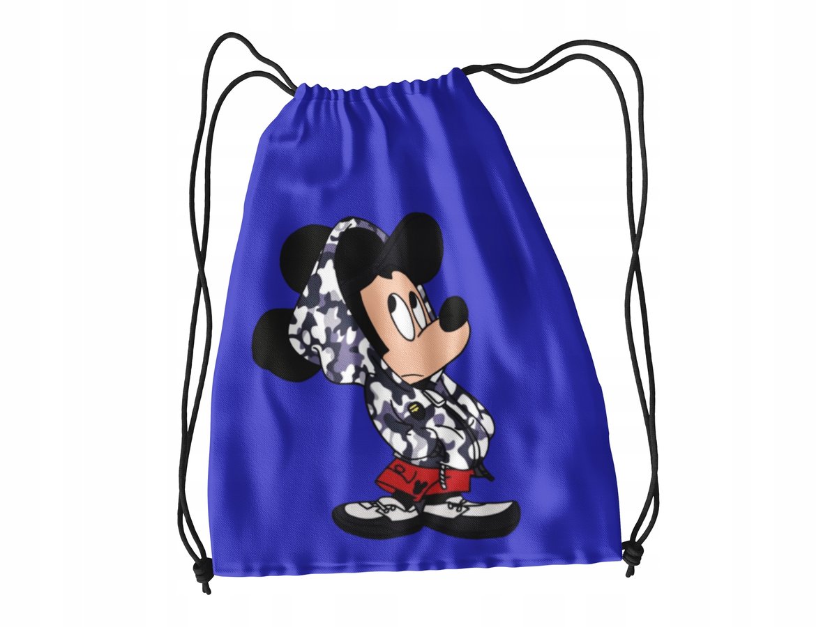 WOREK DO SZKOŁY WF/BUTY MYSZKA MIKI + IMIĘ