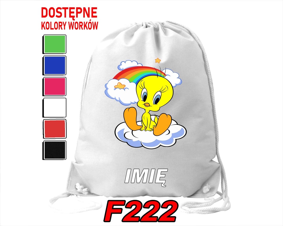 WOREK SZKOLNY NA WF SPORTOWY NA BUTY DLA DZIECI KANAREK TWEETY- IMIĘ