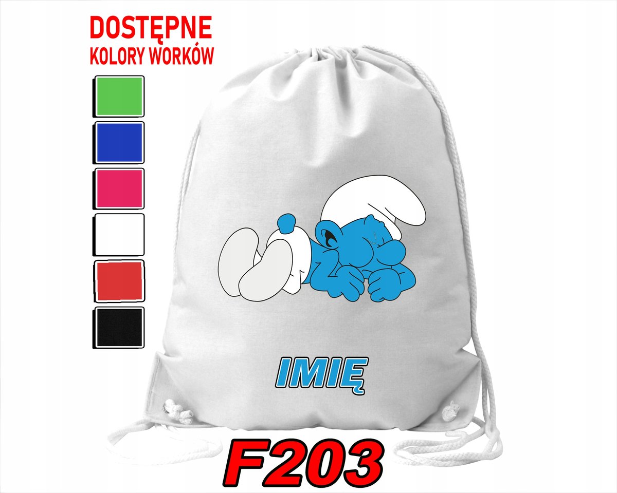 WOREK SZKOLNY NA WF SPORTOWY NA BUTY DLA DZIECI WYBRANE WZORY- IMIĘ