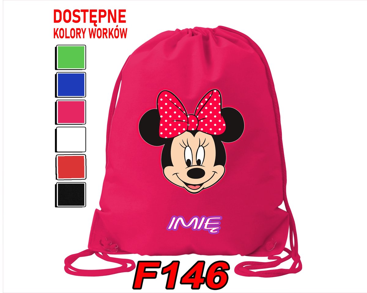 WOREK SZKOLNY NA WF SPORTOWY MYSZKA MINI KACZOR DAISI MIKI - IMIĘ