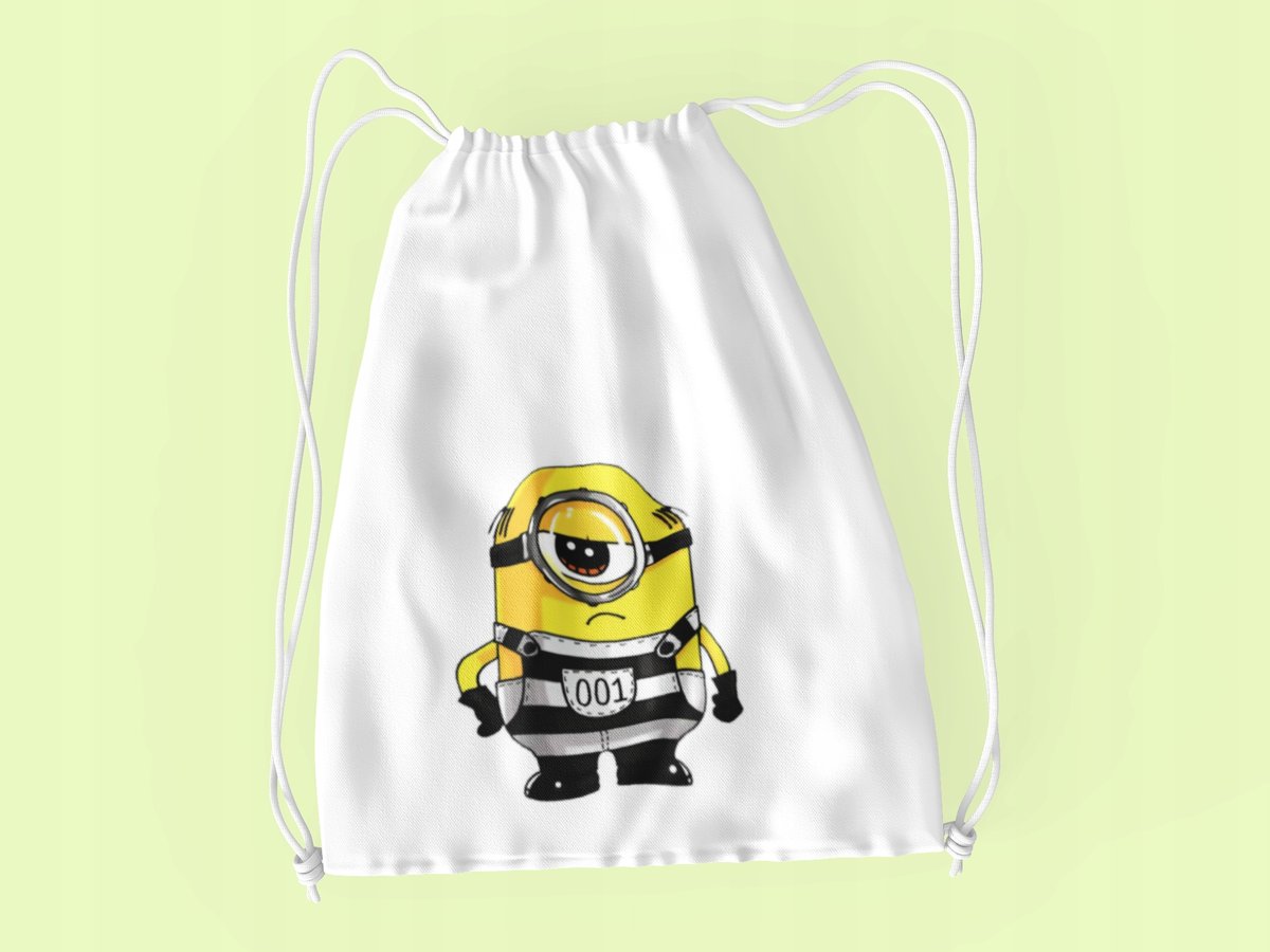WOREK DO SZKOŁY WF/BUTY MINIONKI + IMIĘ