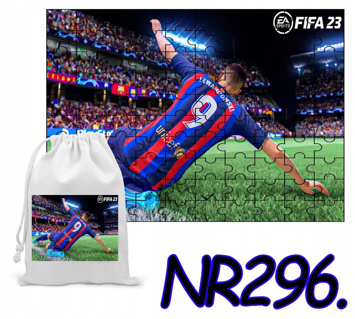 Puzzle 252El. Układanka Robert Lewandowski Barcelona + Woreczek Z Nadrukiem