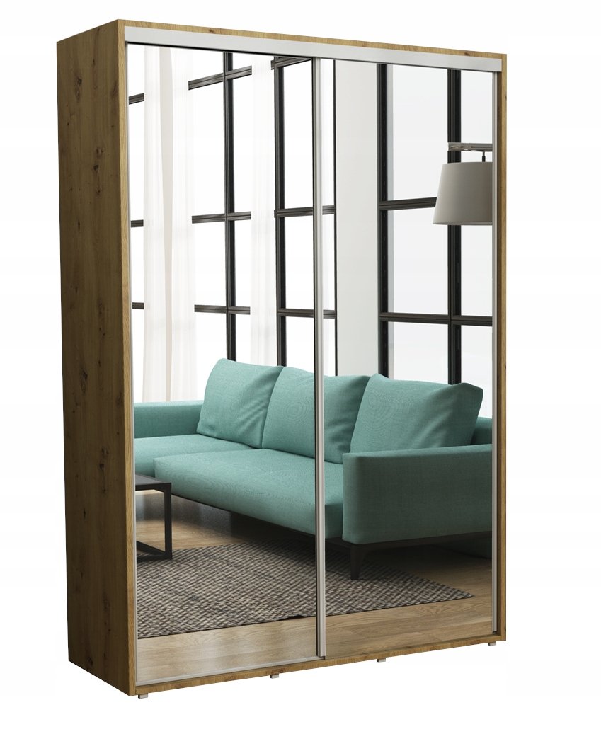 Szafa Przesuwna Iga 2 LUSTRA 120 x 242 Artisan/ Szafa Ubraniowa