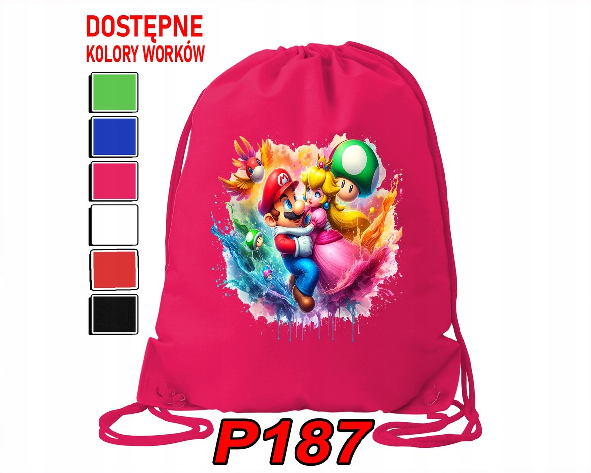 WOREK SZKOLNY NA WF BUTY SPORTOWY DLA DZIECKA GRY 5 WZORÓW + IMIĘ