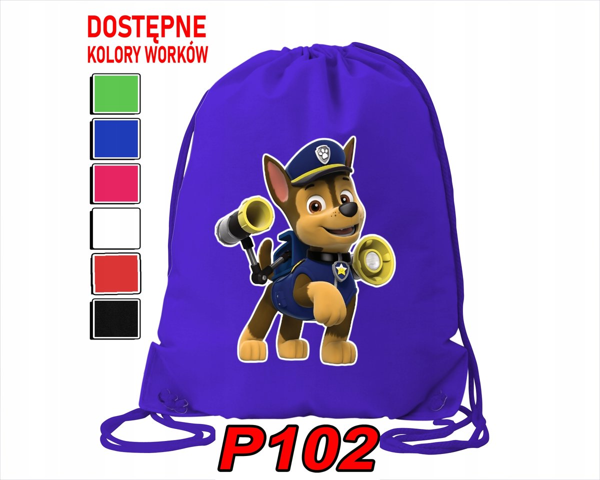 WOREK SZKOLNY NA WF BUTY SPORTOWY DLA DZIECKA PIESKI 5 WZORÓW + IMIĘ