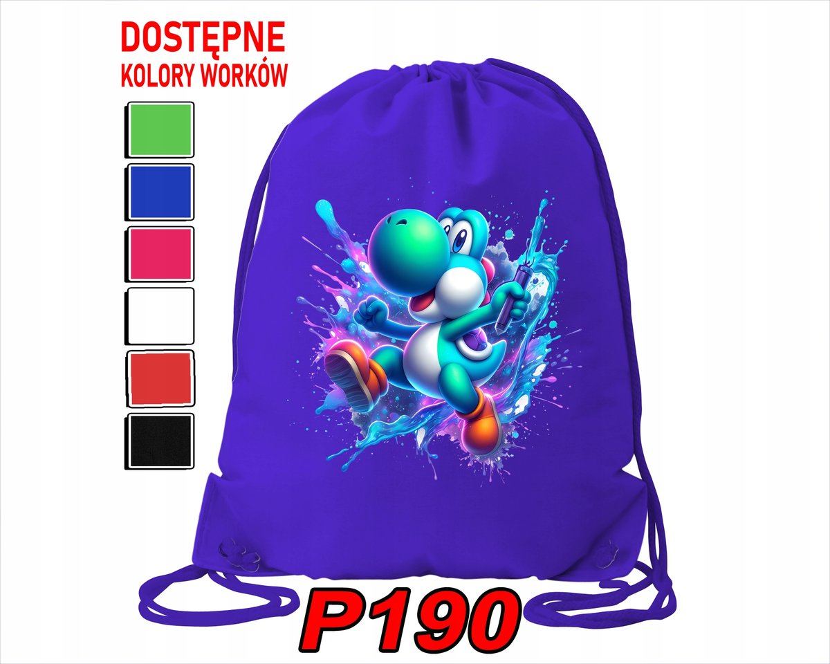 WOREK SZKOLNY NA WF BUTY SPORTOWY DLA DZIECKA GRY 5 WZORÓW + IMIĘ