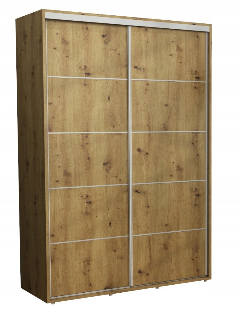 Nowoczesna Szafa Przesuwna Iga Paski Alu 170x242 Artisan/ Szafa Ubraniowa