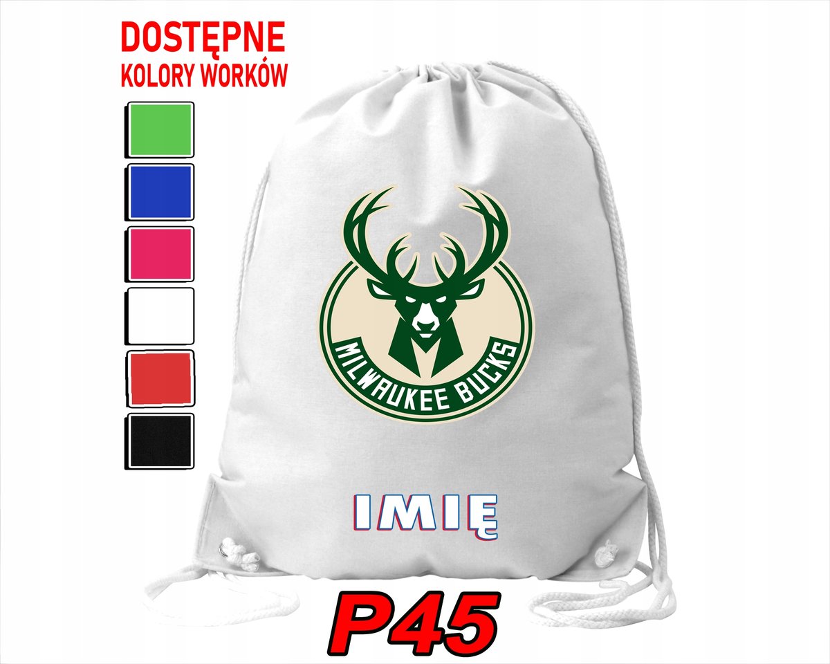 WOREK SZKOLNY NA WF TRENING BUTY SPORTOWY DLA FANA MILWAUKEE BUCKS NBA
