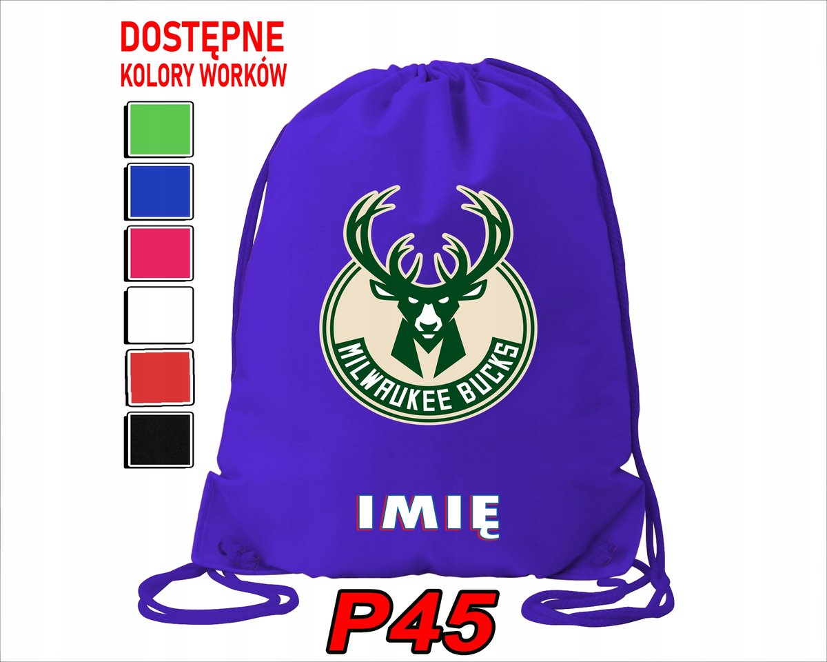 WOREK SZKOLNY NA WF TRENING BUTY SPORTOWY DLA FANA MILWAUKEE BUCKS NBA