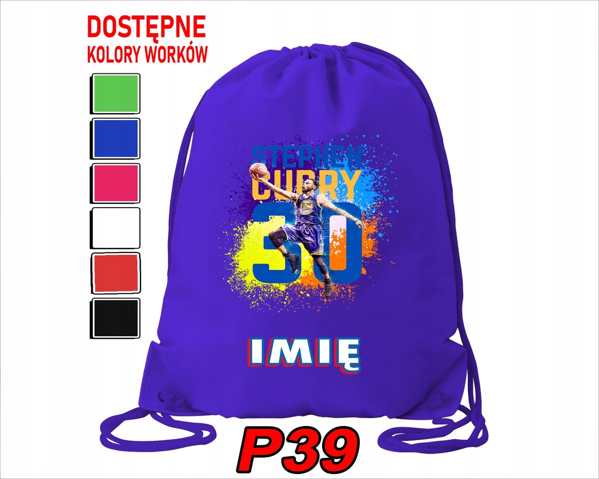 WOREK SZKOLNY NA WF TRENING BUTY SPORTOWY DLA FANA STEPHEN CURRY NBA GSW