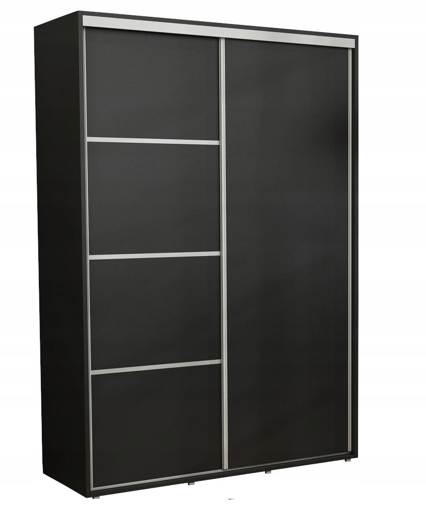 Szafa Przesuwna Ubraniowa Kacper 170 x 220 Czarny Wysoka /Pojemna