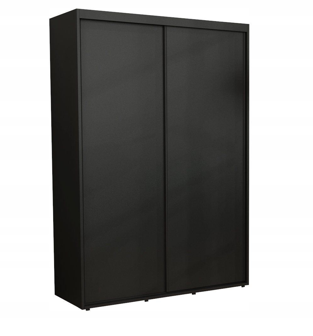 Nowoczesna Szafa Przesuwna Iga Czarne Okucia130 x 242 Czarna Pojemna