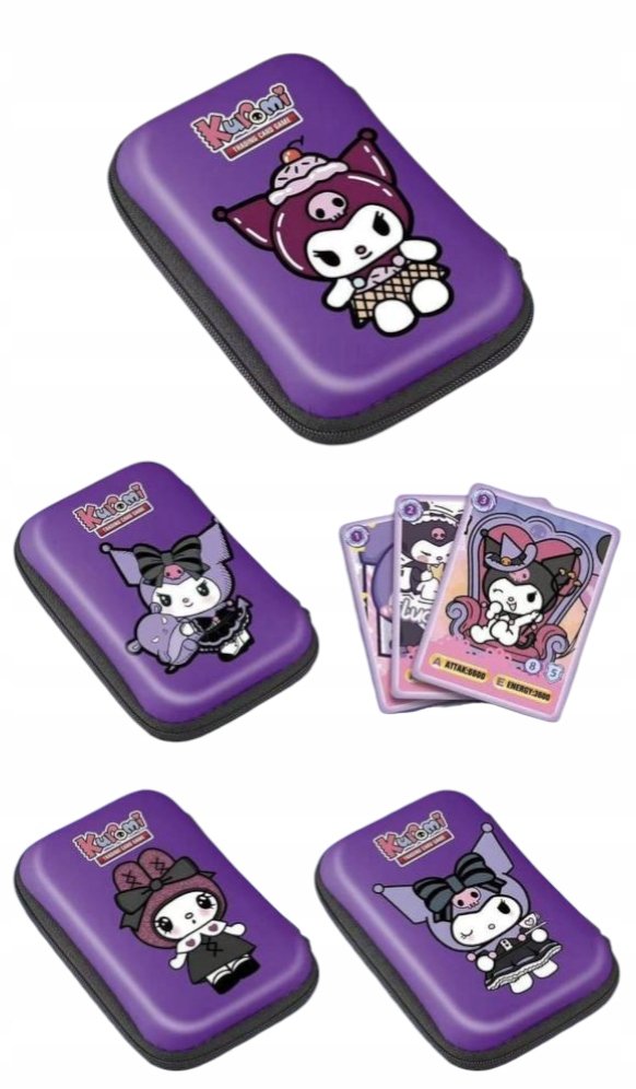 KUROMI ETUI + 45 SZT KART KOLEKCJONERSKICH MEGA ZESTAW WZORY SANRIO