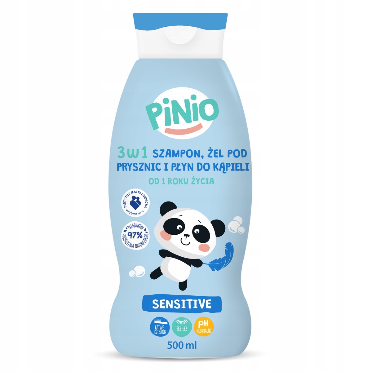 PINIO Szampon Żem pod prysznic i Płyn do kąpieli 3w1 SENSITIVE 500ml