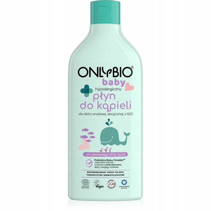 Onlybio Baby Płyn do kąpieli hipoalergiczny skóra wrażliwa alergicza z AZS