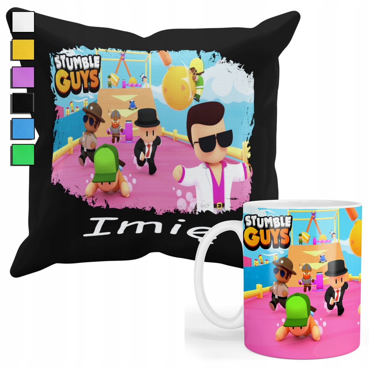 ZESTAW KUBEK + POSZEWKA Z NADRUKIEM-DLA FANA PREZENT STAMBEL GAJS +IMIĘ