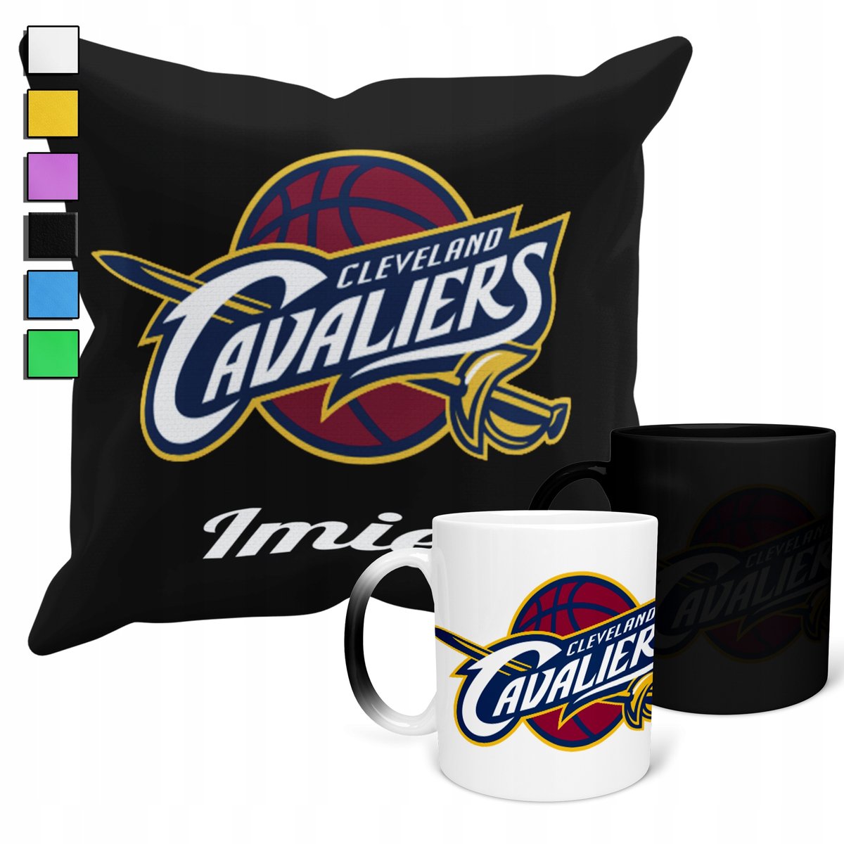 ZESTAW KUBEK MAGICZNY + POSZEWKA Z PODUSZKĄ- NBA CLEVELAND CAVALIERS + IMIĘ
