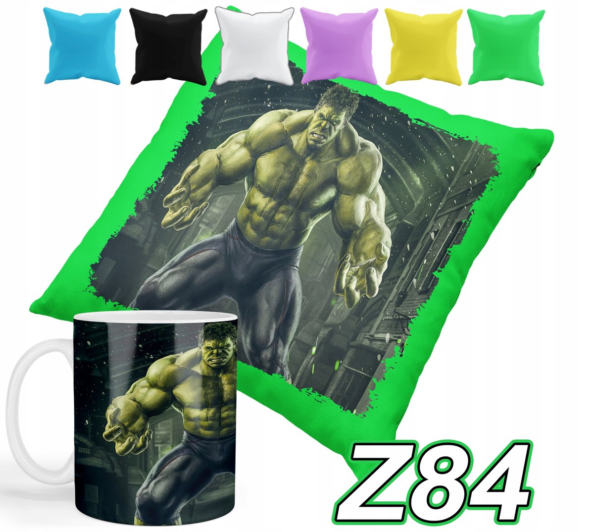 ZESTAW KUBEK + POSZEWKA Z PODUSZKĄ AVENGERS BAJKI + IMIĘ