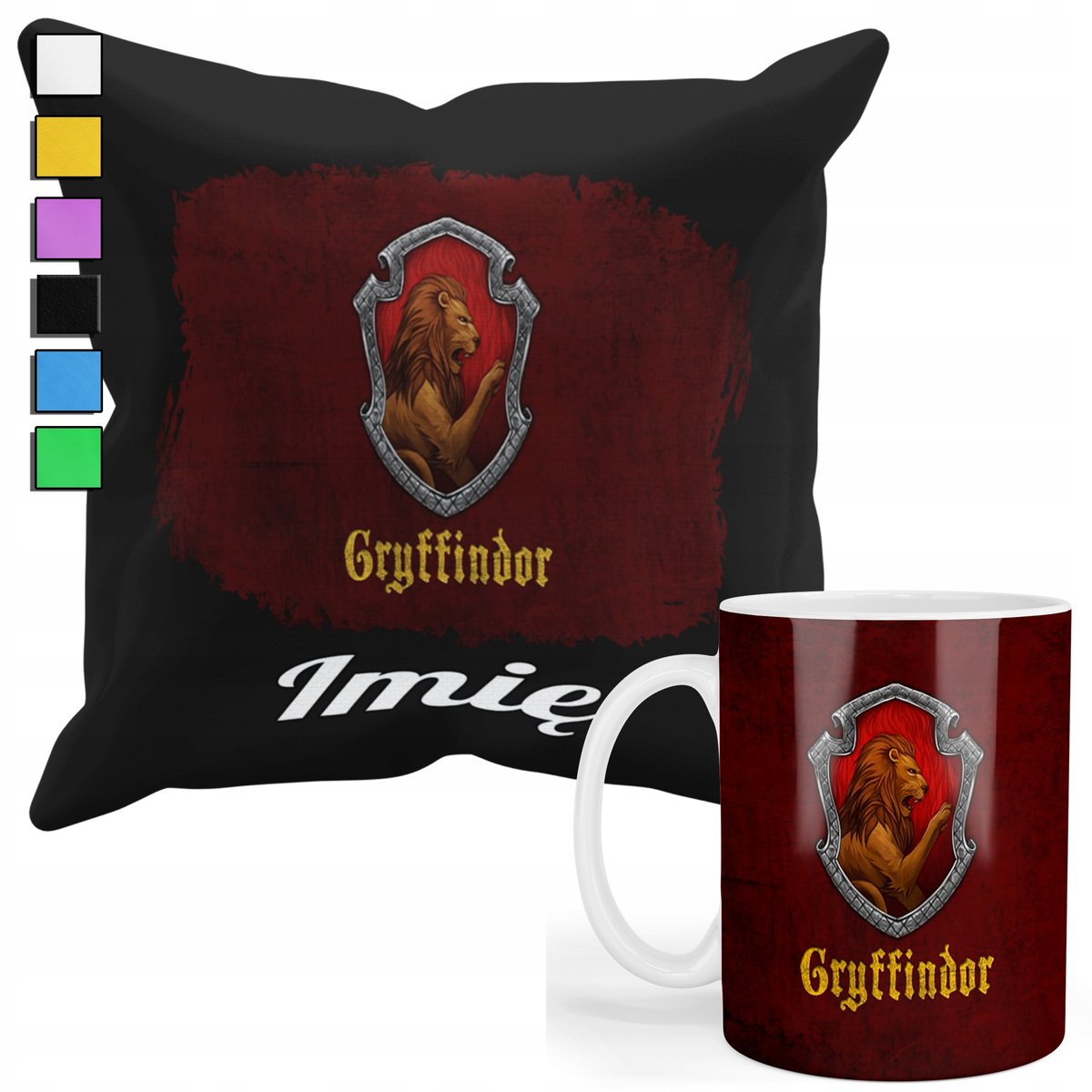ZESTAW KUBEK + PODUSZKA Z POSZEWKĄ- PREZENT DLA FANA CZARODZIEJ FILM + IMIĘ