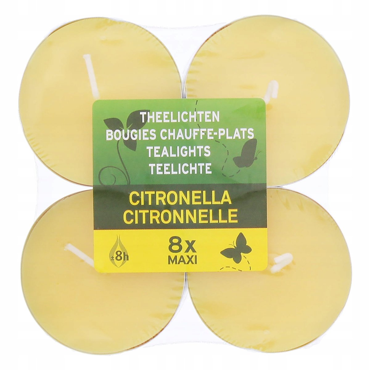 Citronella TeaLight Podgrzewacze świece zapachowe na owady komary Duże 8H
