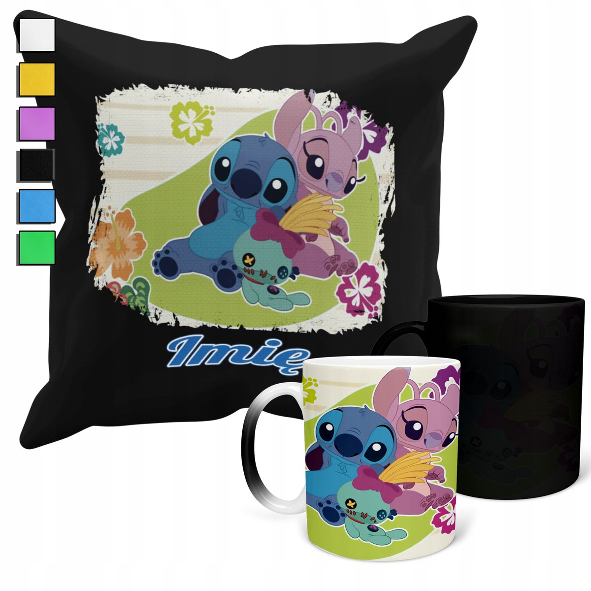ZESTAW KUBEK MAGICZNY ZMIENIAJĄCY KOLOR + POSZEWKA LILO&STITCH + IMIĘ